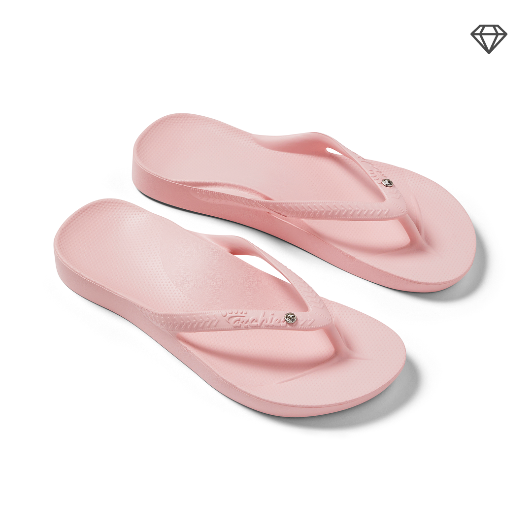 Archies Crystal Pink Arch Support Flip Flops - Classic