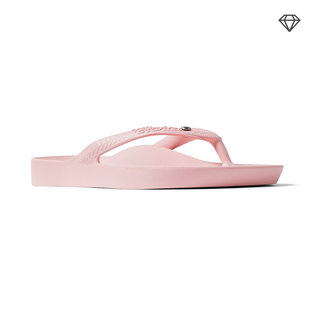 Archies Crystal Pink Arch Support Flip Flops - Classic