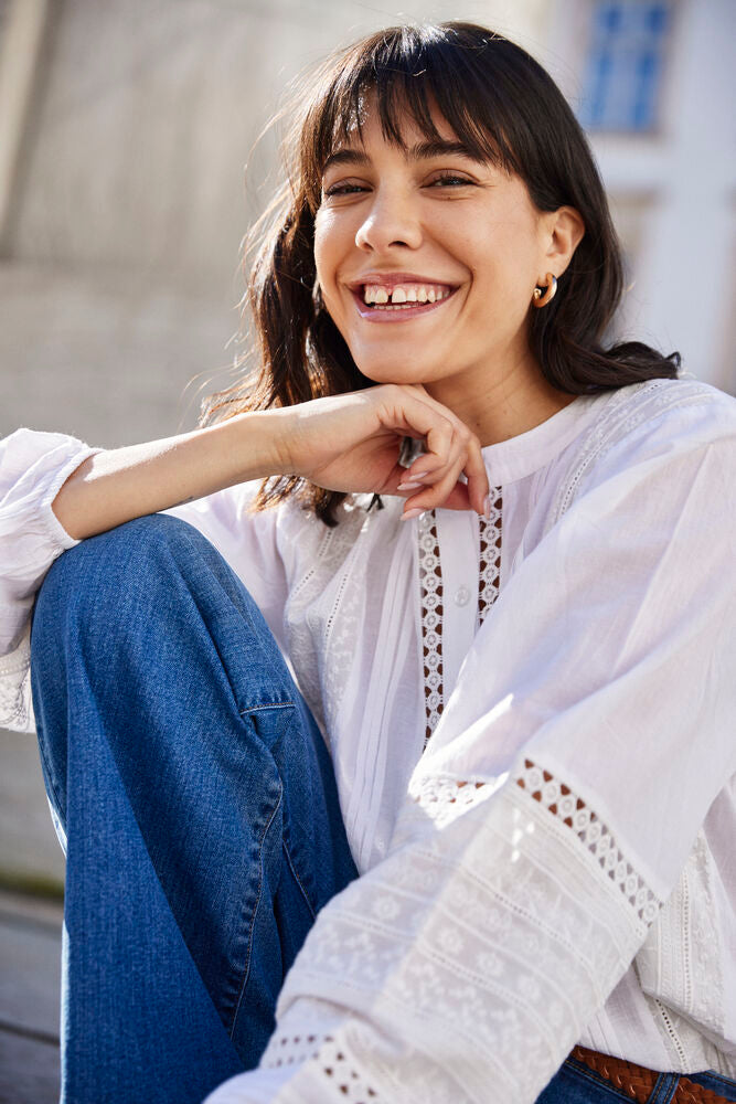 Fransa Jike Shirt in Blanc De Blanc