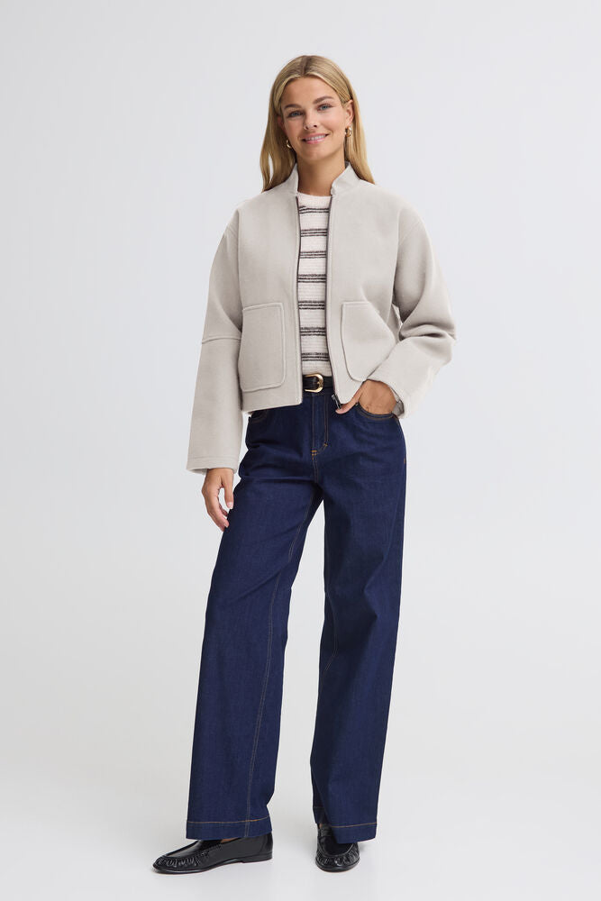 Fransa Joa Jacket in Oatmeal Melange