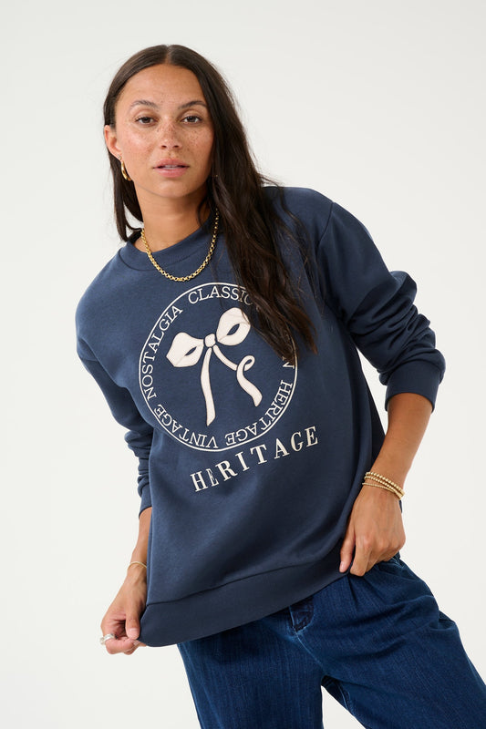 Fransa Ellen Sweatshirt in Midnight Marine