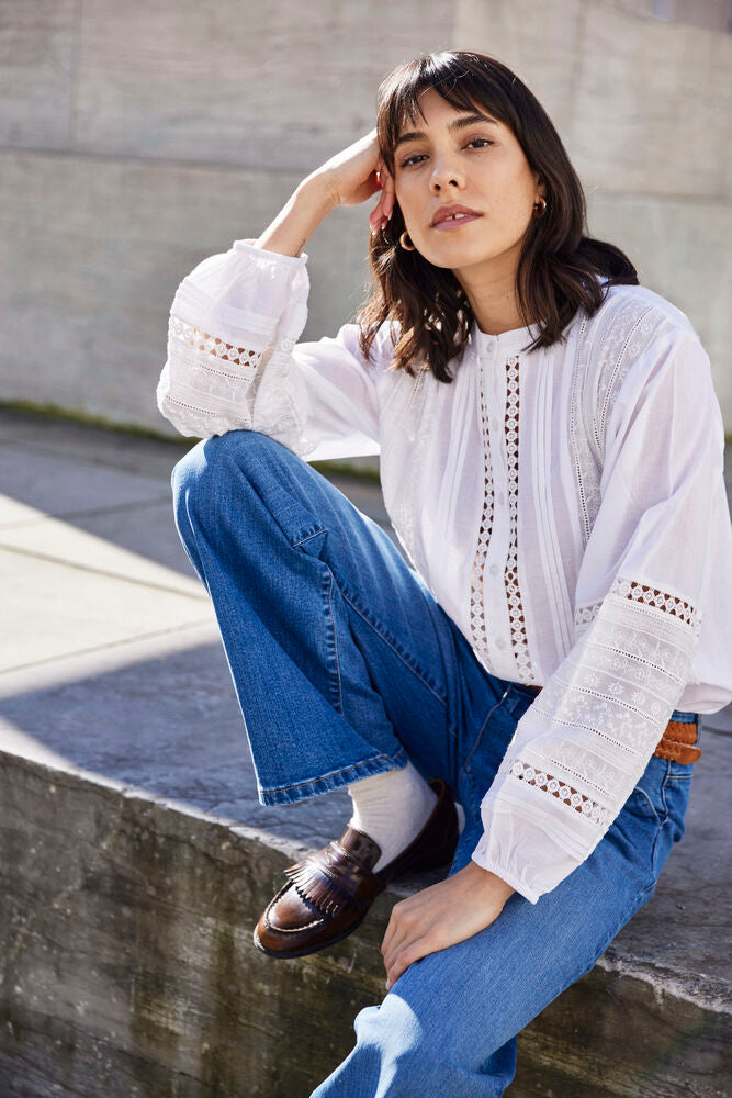 Fransa Jike Shirt in Blanc De Blanc