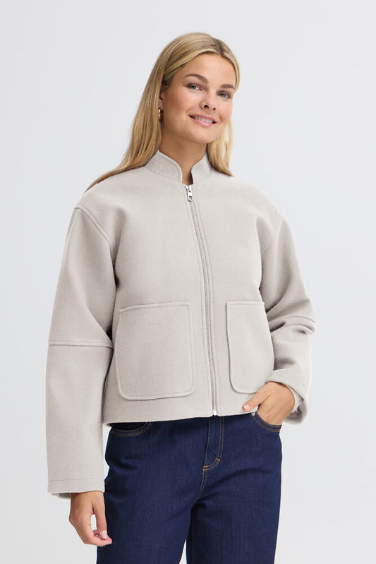 Fransa Joa Jacket in Oatmeal Melange