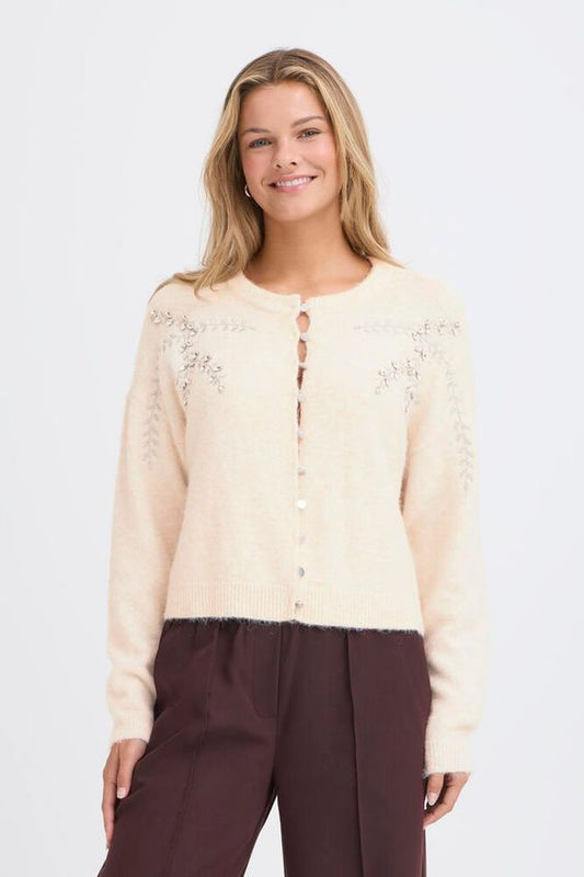 Fransa Kendra Cardigan in Oatmeal