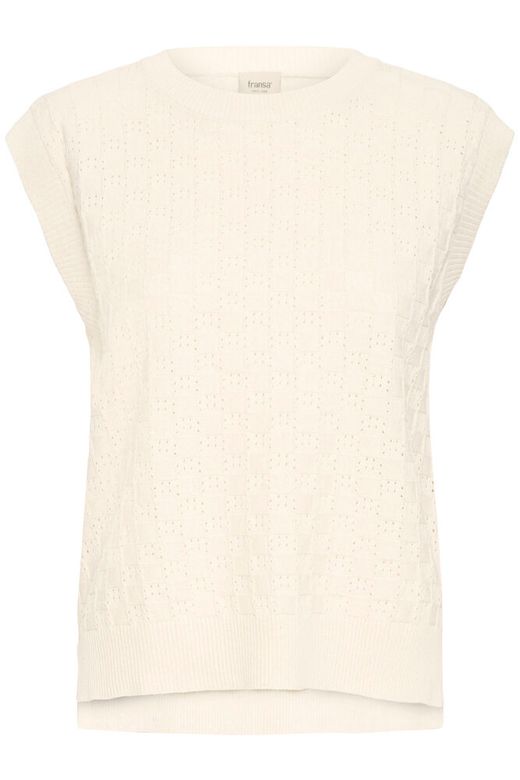 Fransa Sammy SS Knit in Whisper White