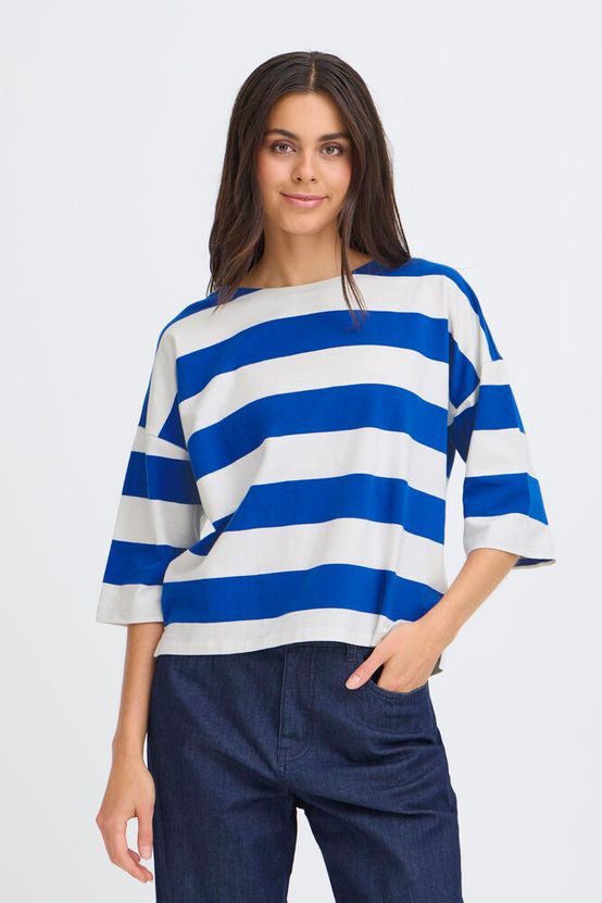 Fransa Siva Tee in Blue & White Stripe