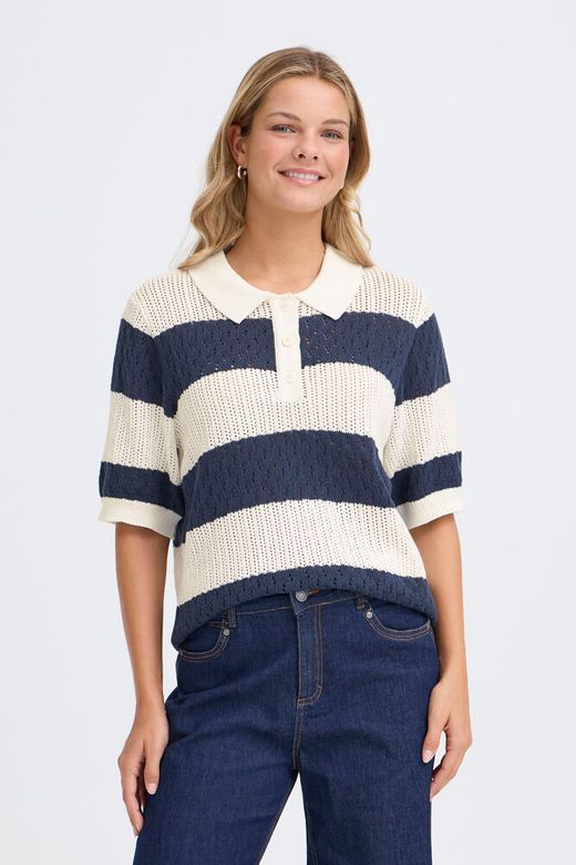 Fransa Vally PU in Navy Blazer Stripe