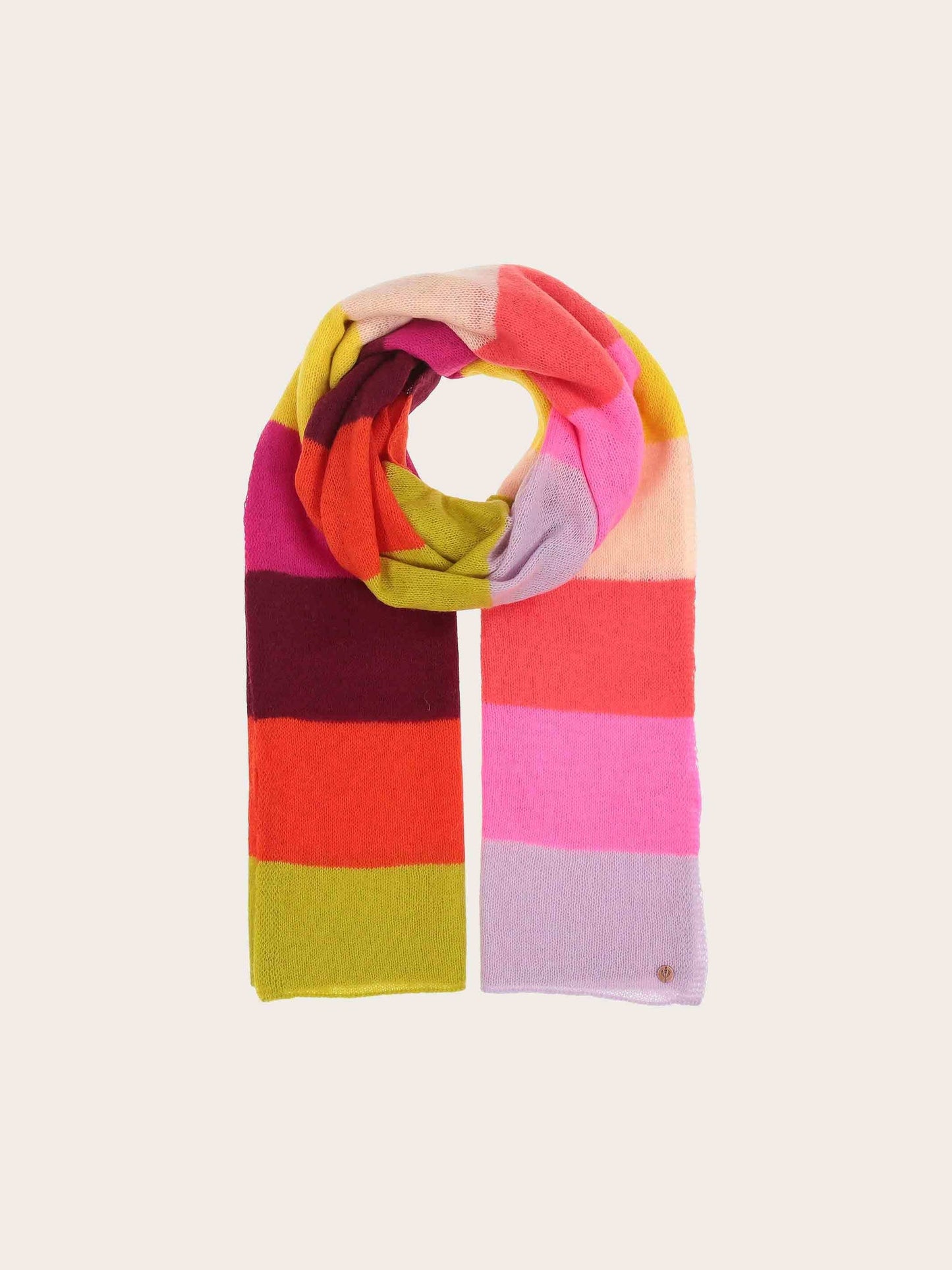 Frass Wool scarf with block stripes