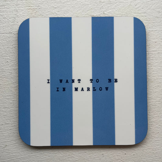 The Hambridge Artist Coaster - I Want To Be in Marlow in Blue Stripe