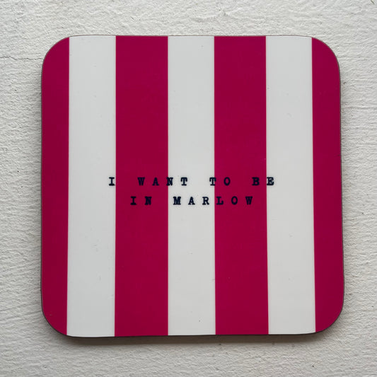 The Hambridge Artist Coaster - I Want To Be in Marlow Girl in Raspberry Stripe