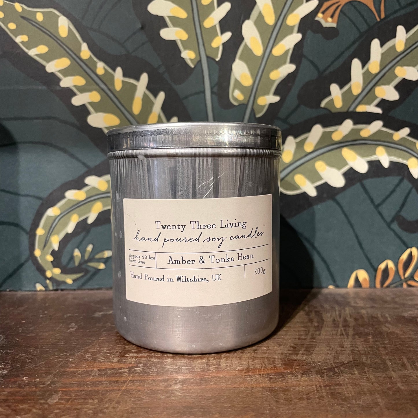 23L Travel Tin Candle - Amber & Tonka Bean 200g