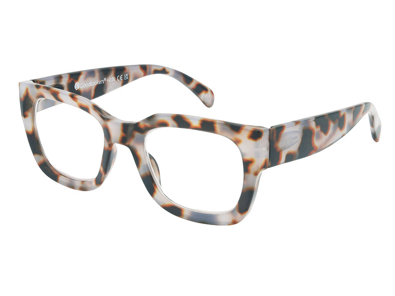 Goodlookers Reading Glasses 'Jordan' White Tortoiseshell