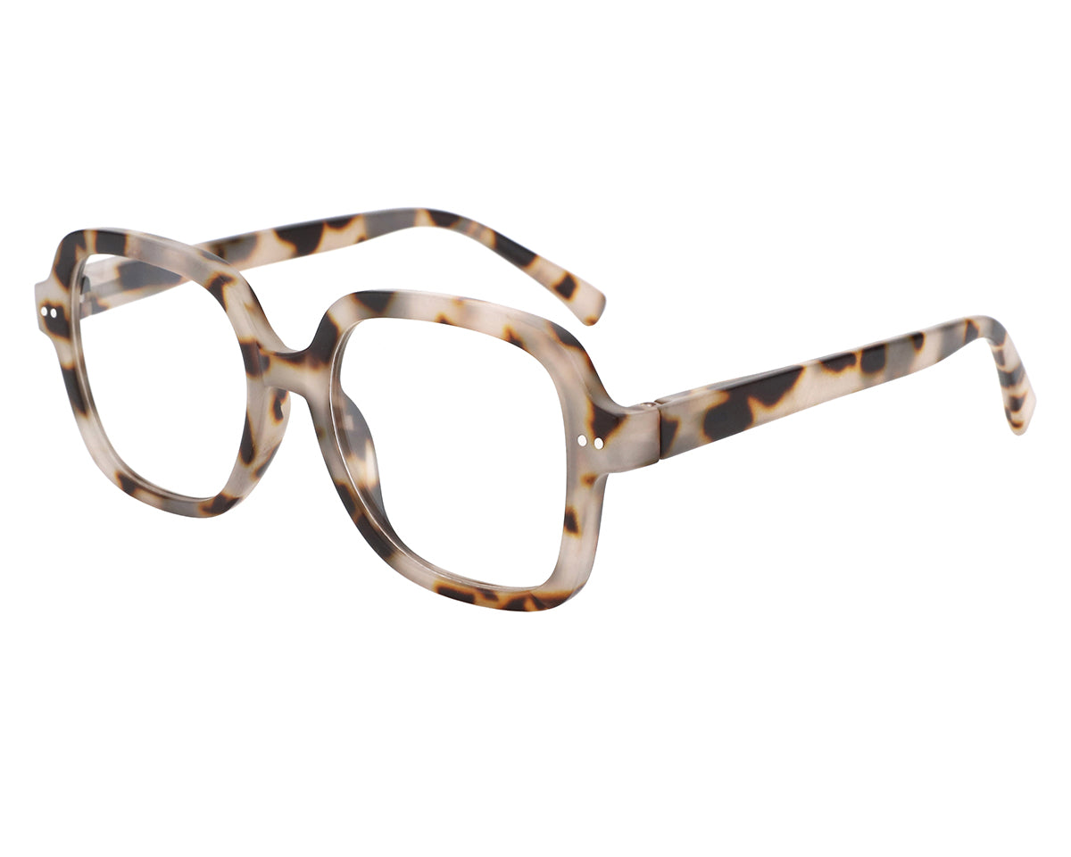 Goodlookers Reading Glasses 'Adrienne' Matt White Tortoiseshell