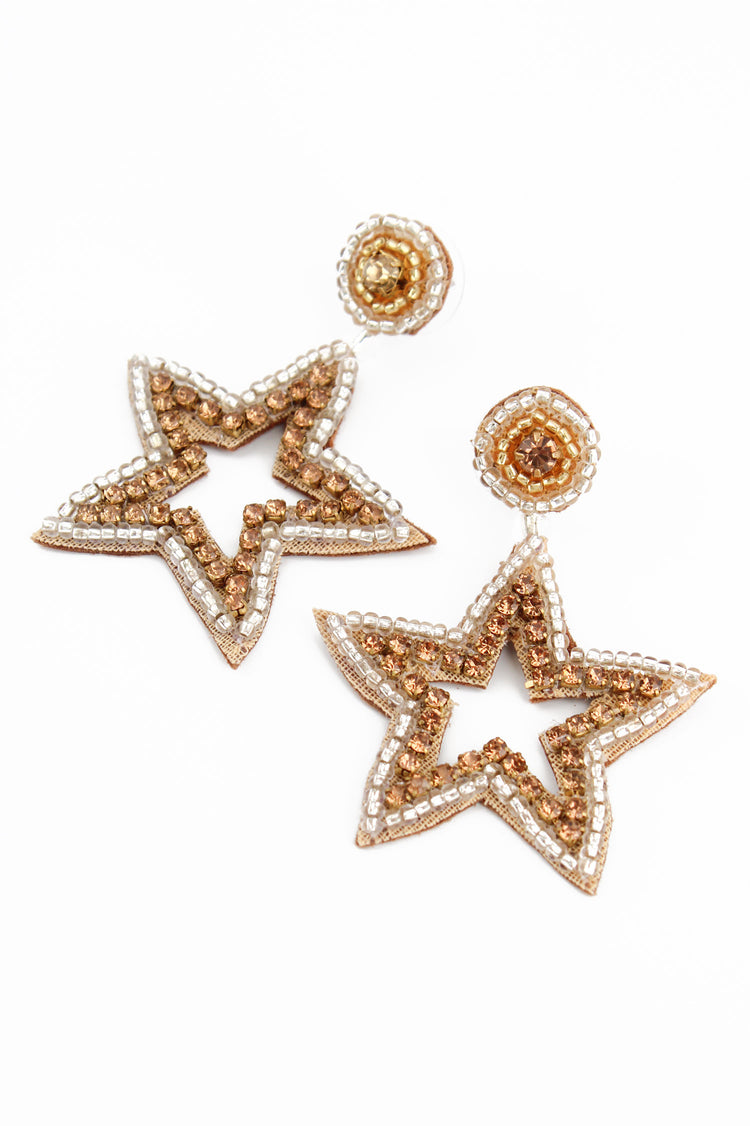 Gold & Silver Star Beaded Drops