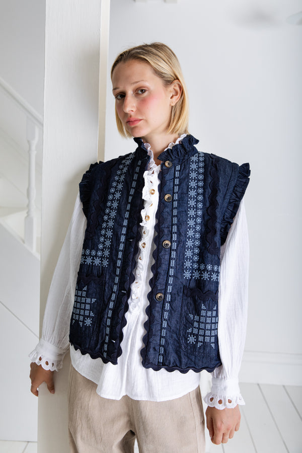 Bonte London Gwen Gilet in Dark Denim