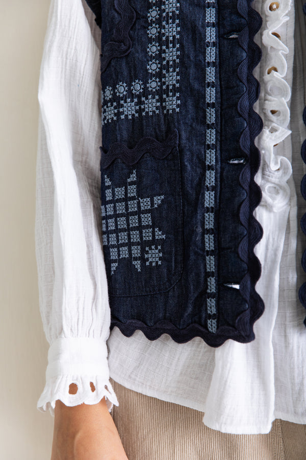 Bonte London Gwen Gilet in Dark Denim