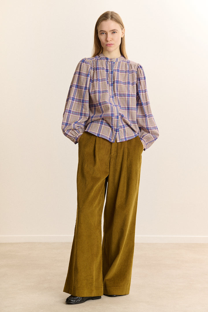 Garance Paris Ketty Blouse in Violet Check
