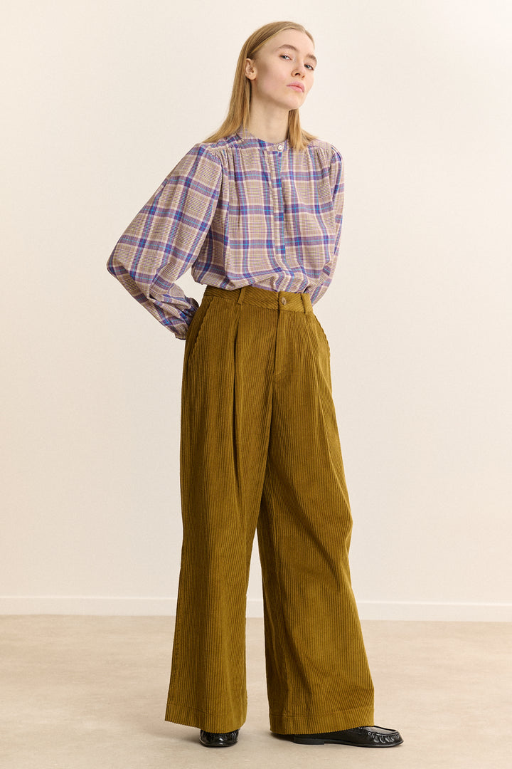 Garance Paris Ketty Blouse in Violet Check
