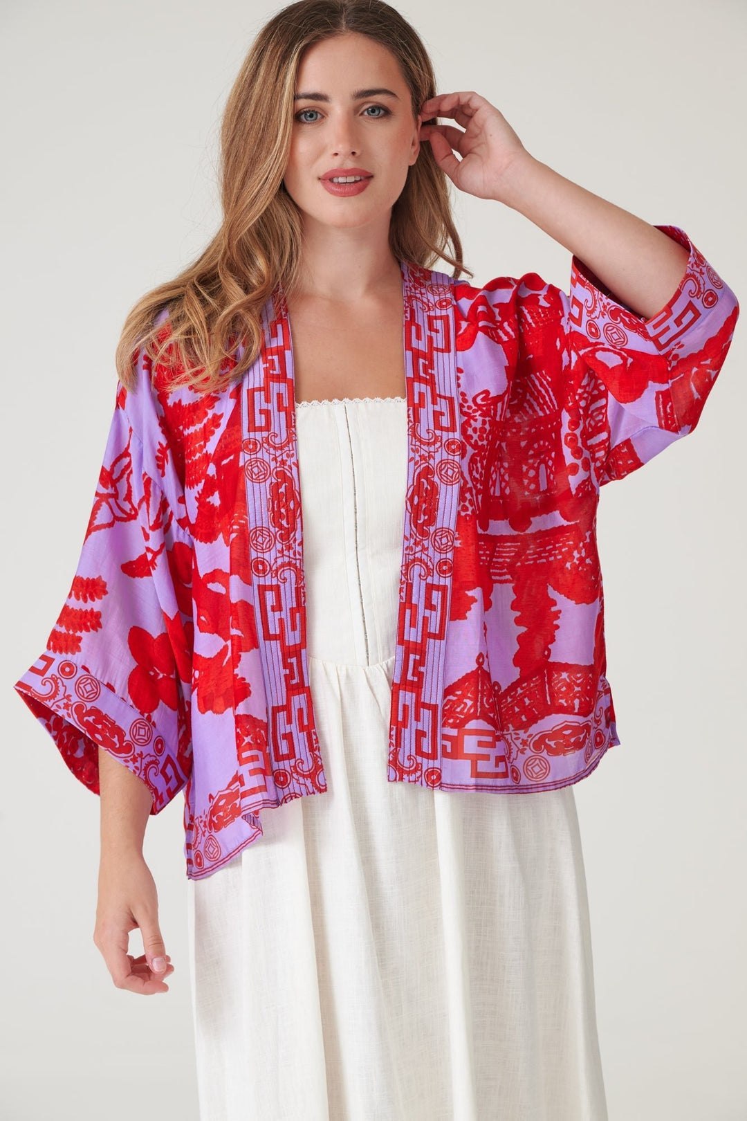 One Hundred Stars Giant Willow Violet Kimono