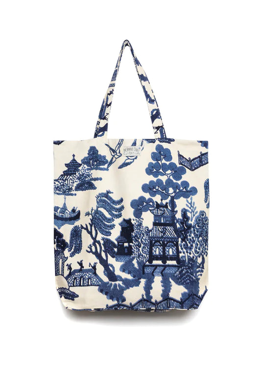One Hundred Stars Giant Willow Blue Canvas Bag