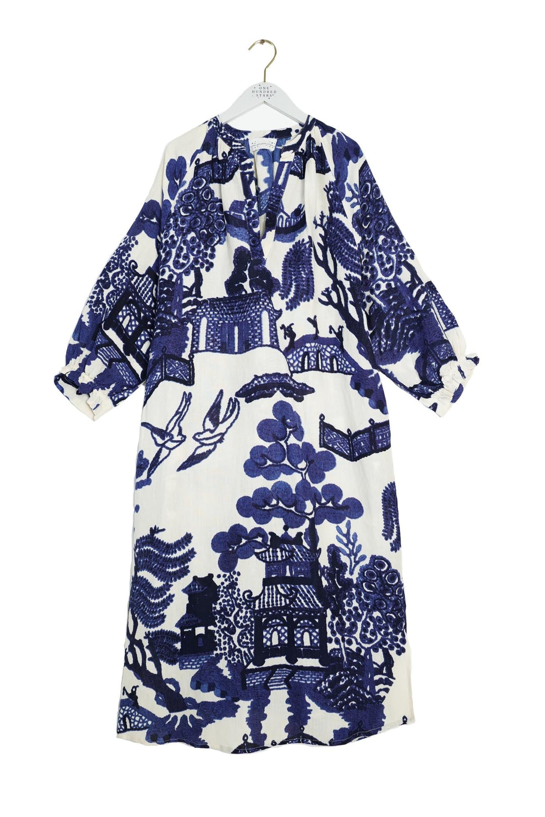 One Hundred Stars Giant Willow Blue Raglan Dress