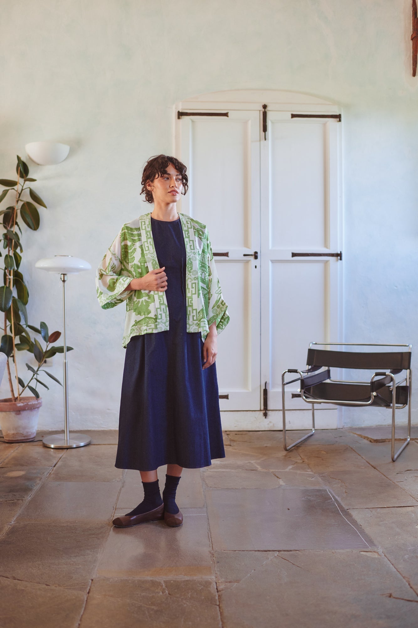 One Hundred Stars Giant Willow Green Kimono