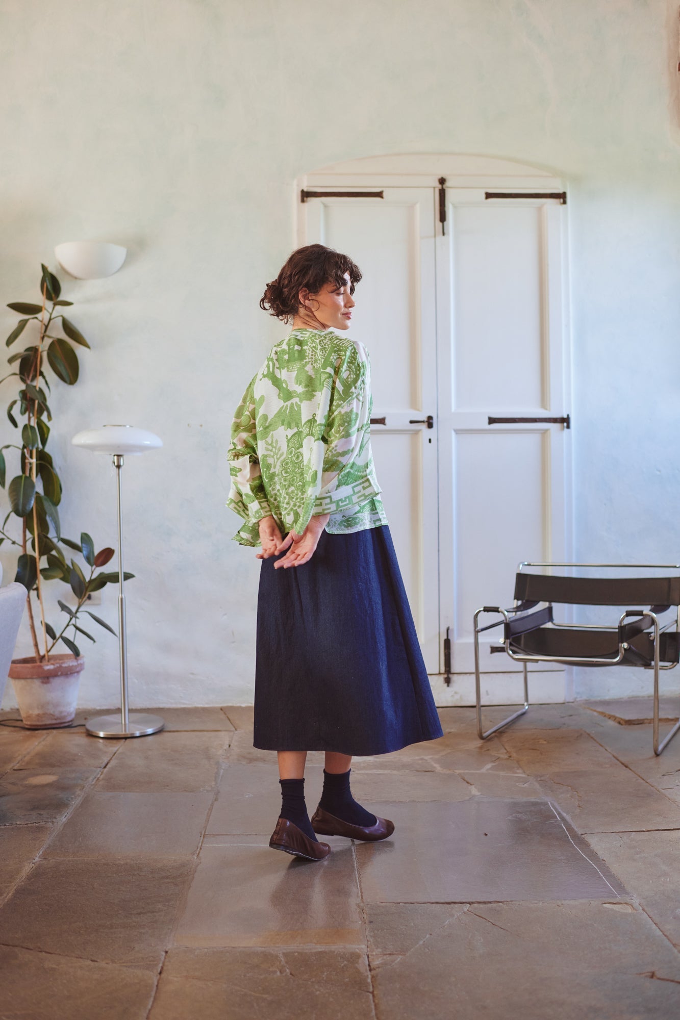 One Hundred Stars Giant Willow Green Kimono