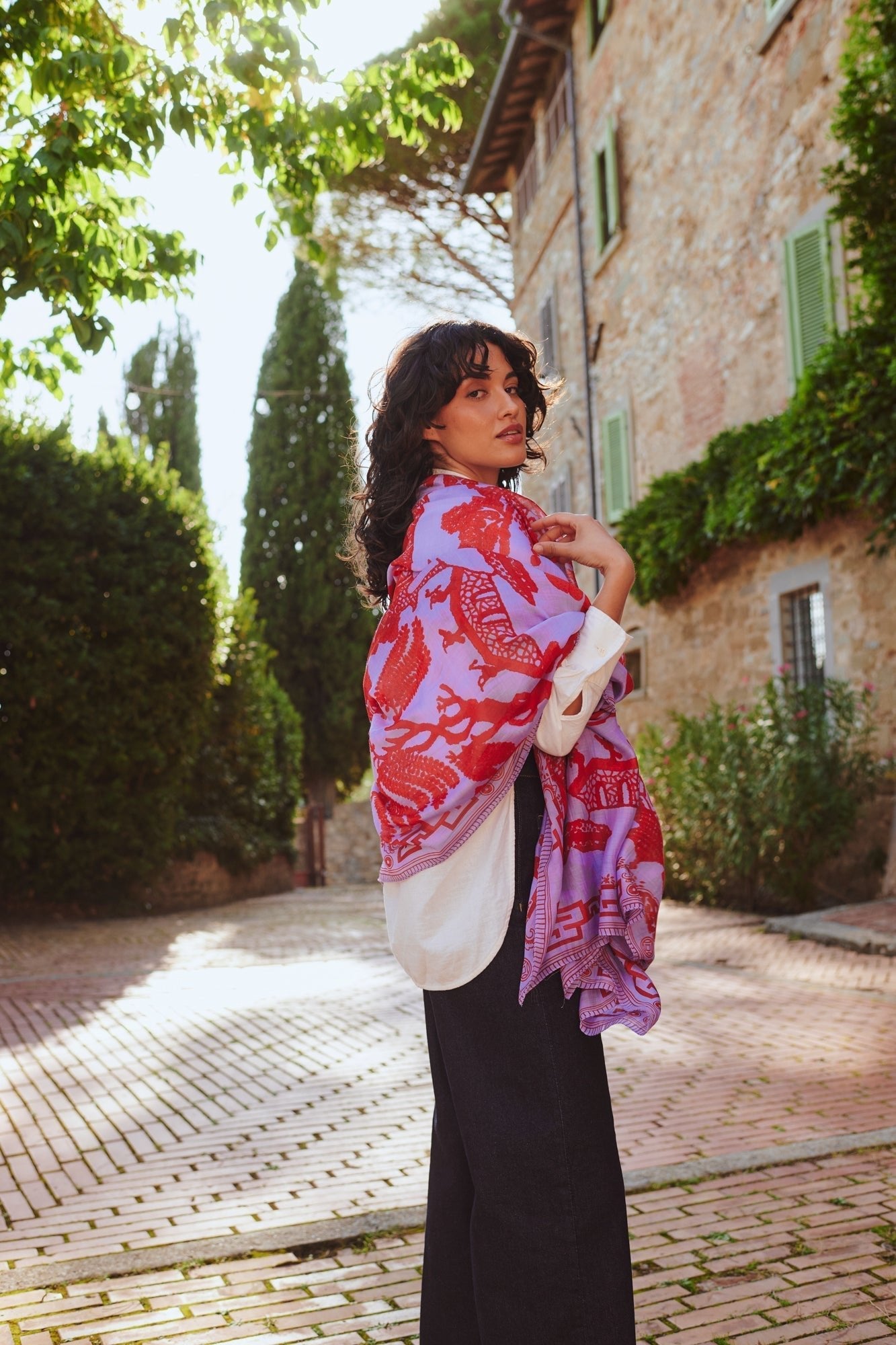 One Hundred Stars Giant Willow Violet Scarf