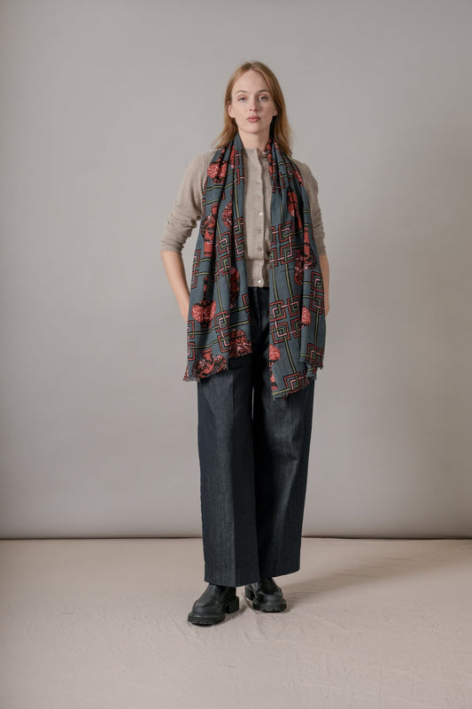 One Hundred Stars Ginger Jar Wool Scarf