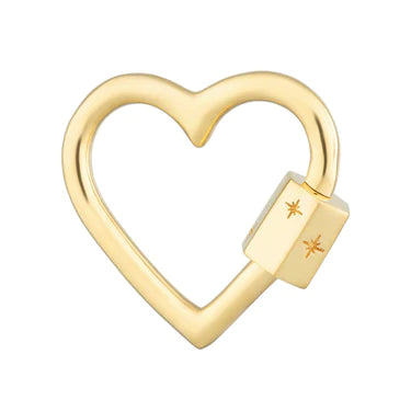 Gold Plated Heart Carabiner Charm