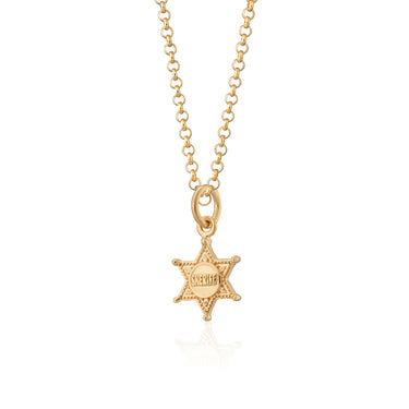 Sheriff Badge Necklace - Gold Plated