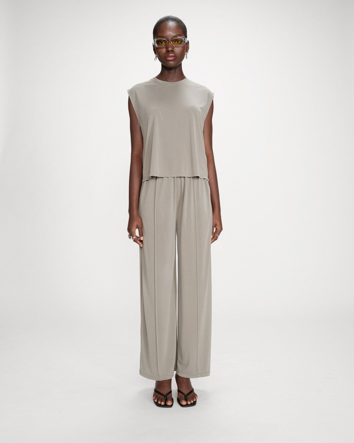 Grace & Mila Rimbaud Modal Wide T-shirt in Khaki