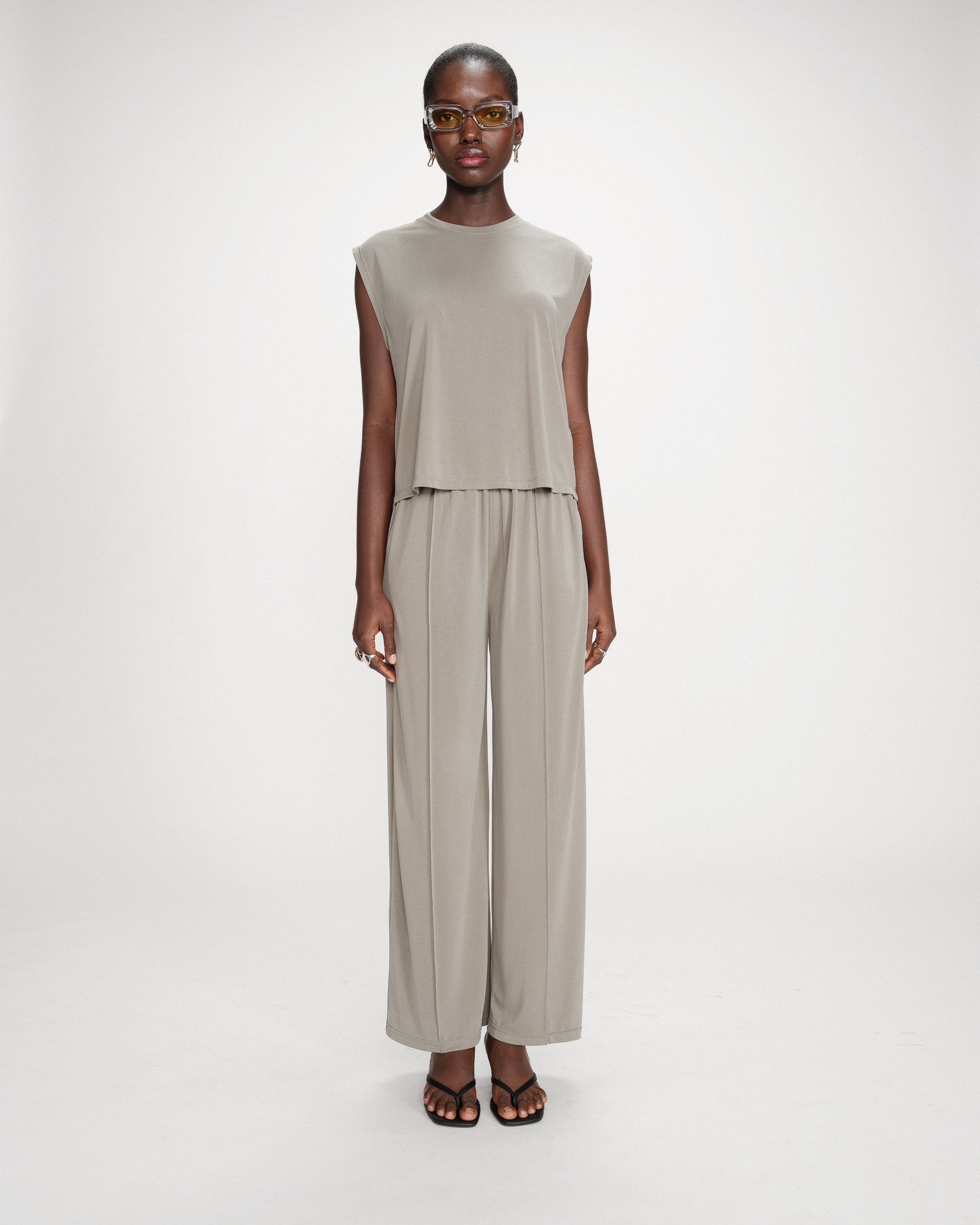 Grace & Mila Rimbaud Modal Wide T-shirt in Khaki