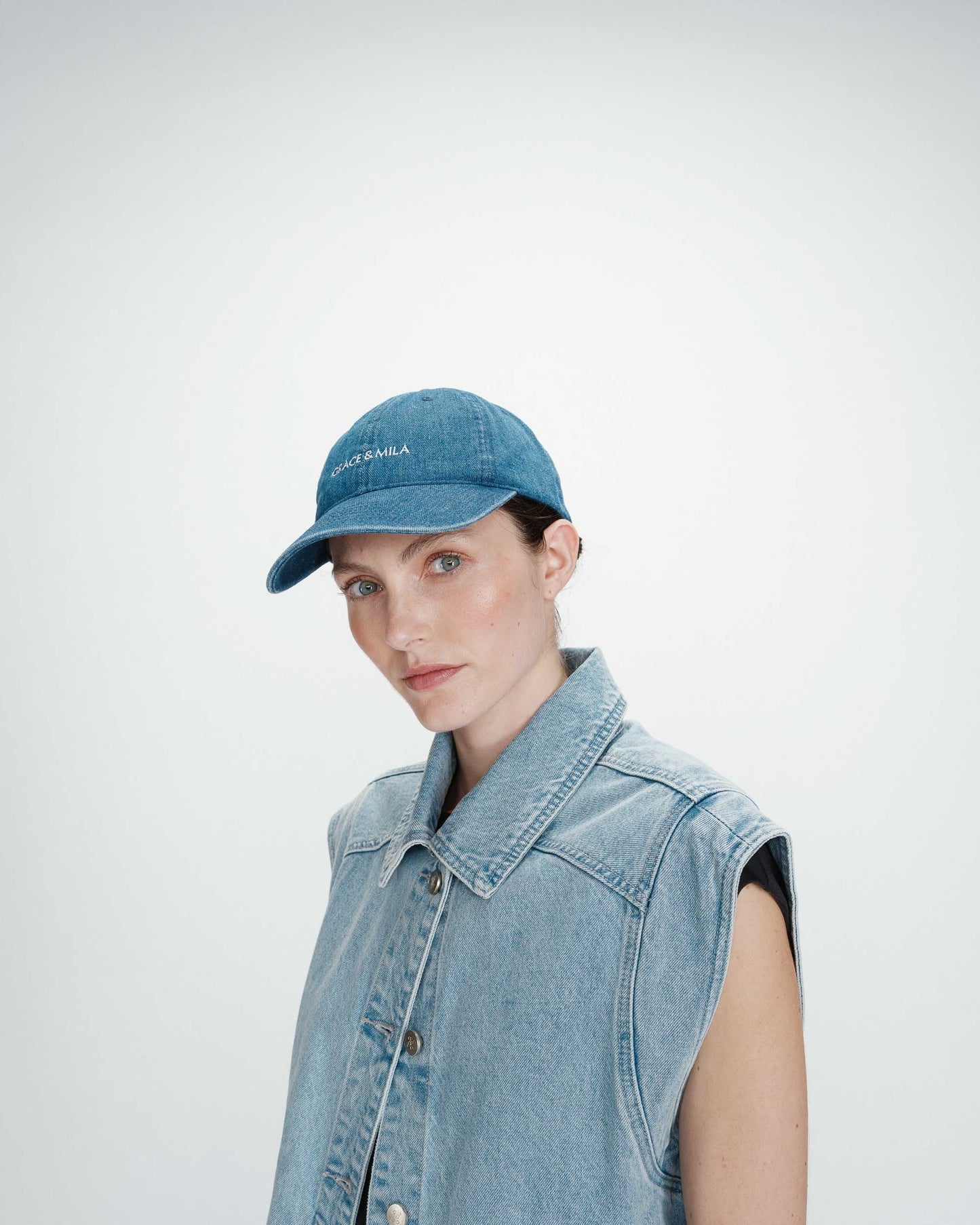 Grace & Mila Slimane Baseball Cap in Medium Blue