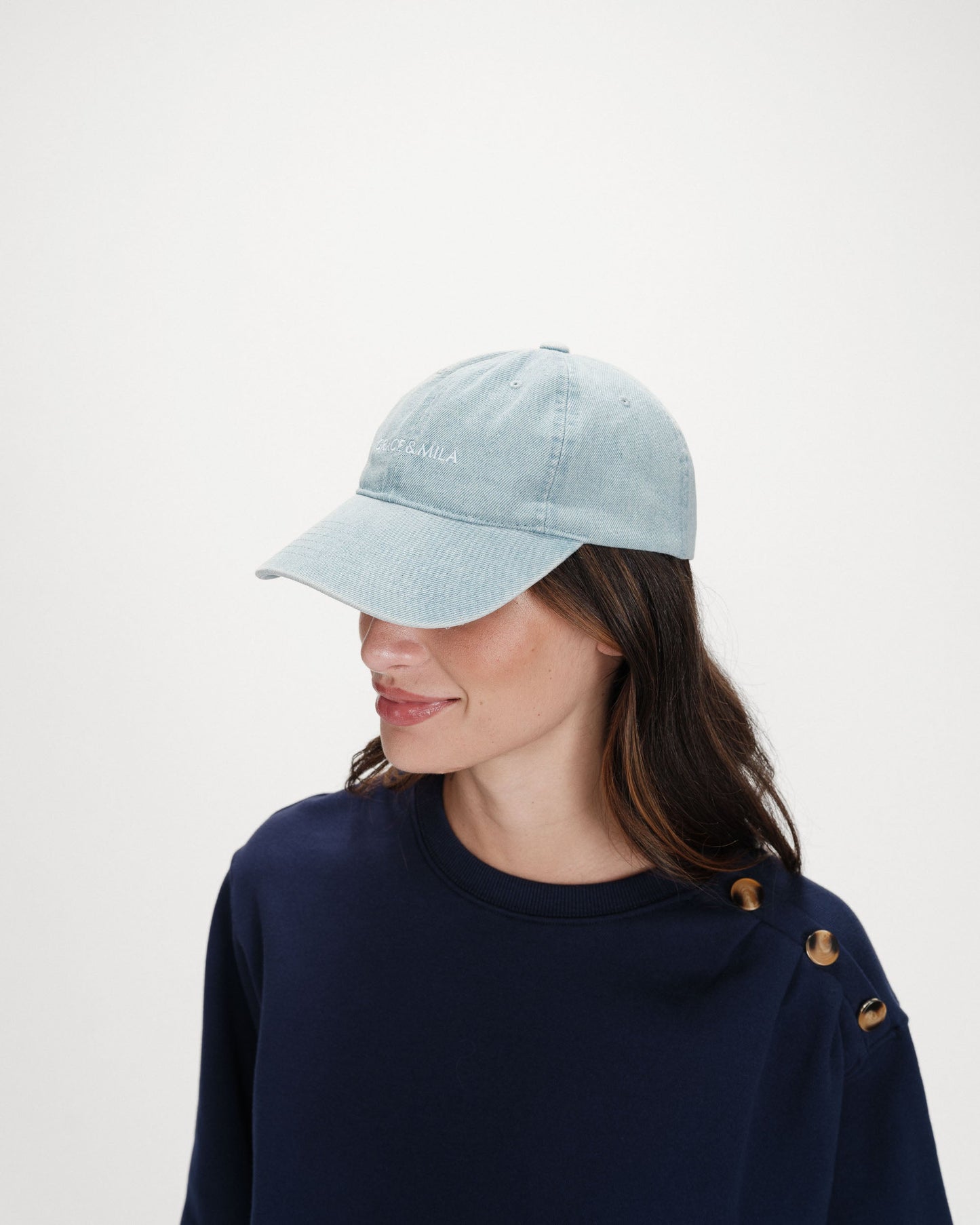 Grace & Mila Slimane Baseball Cap in Sky Blue