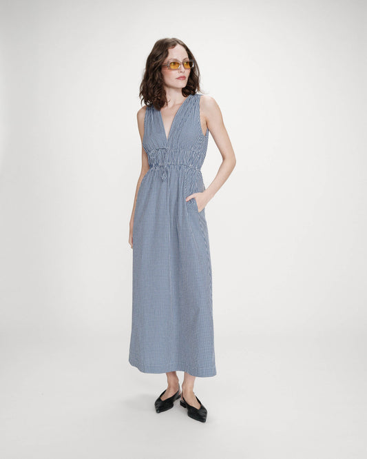 Grace & Mila Velmira Maxi Dress in Marine Plaid