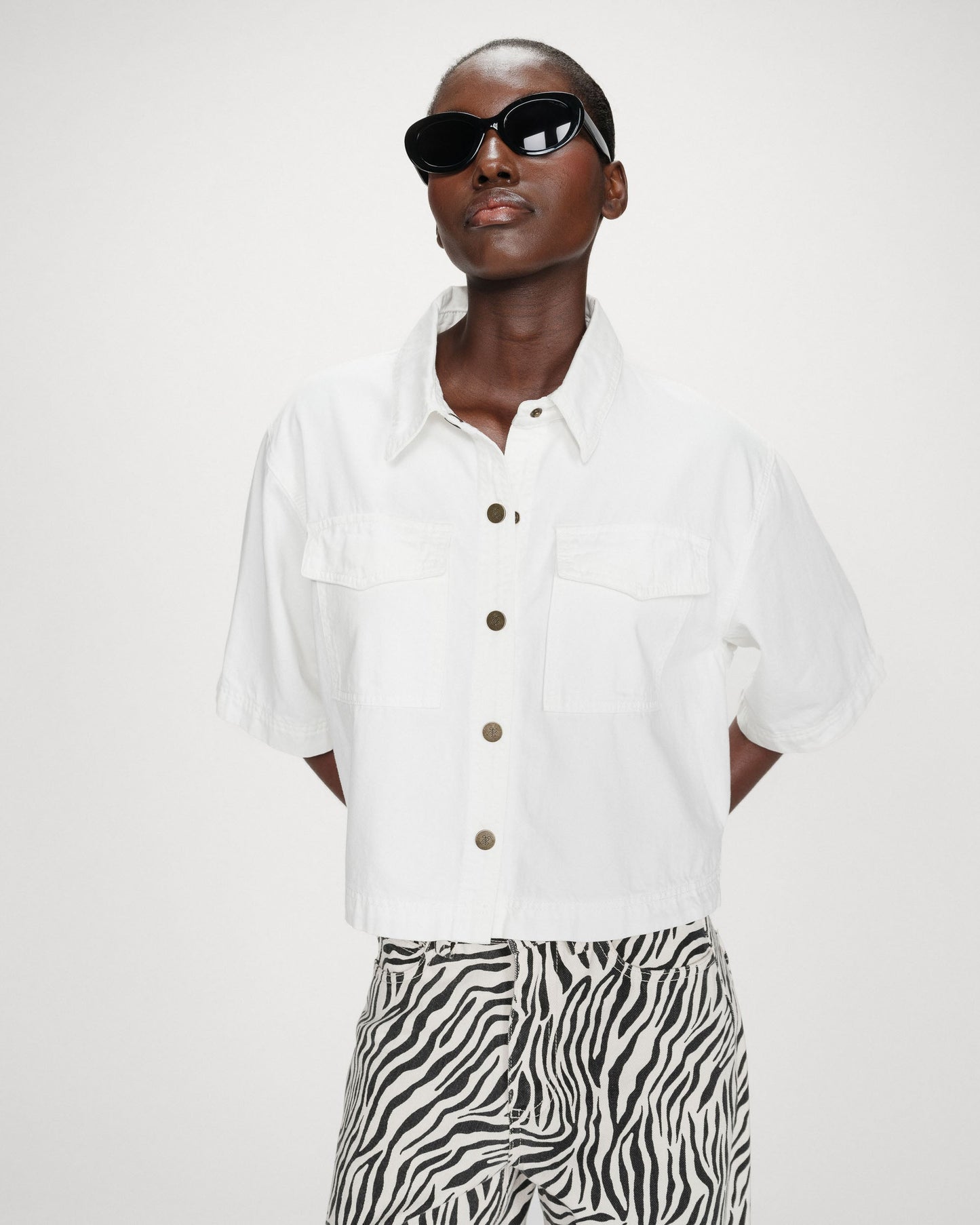 Grace & Mila Vita Oversized Denim Shirt in White