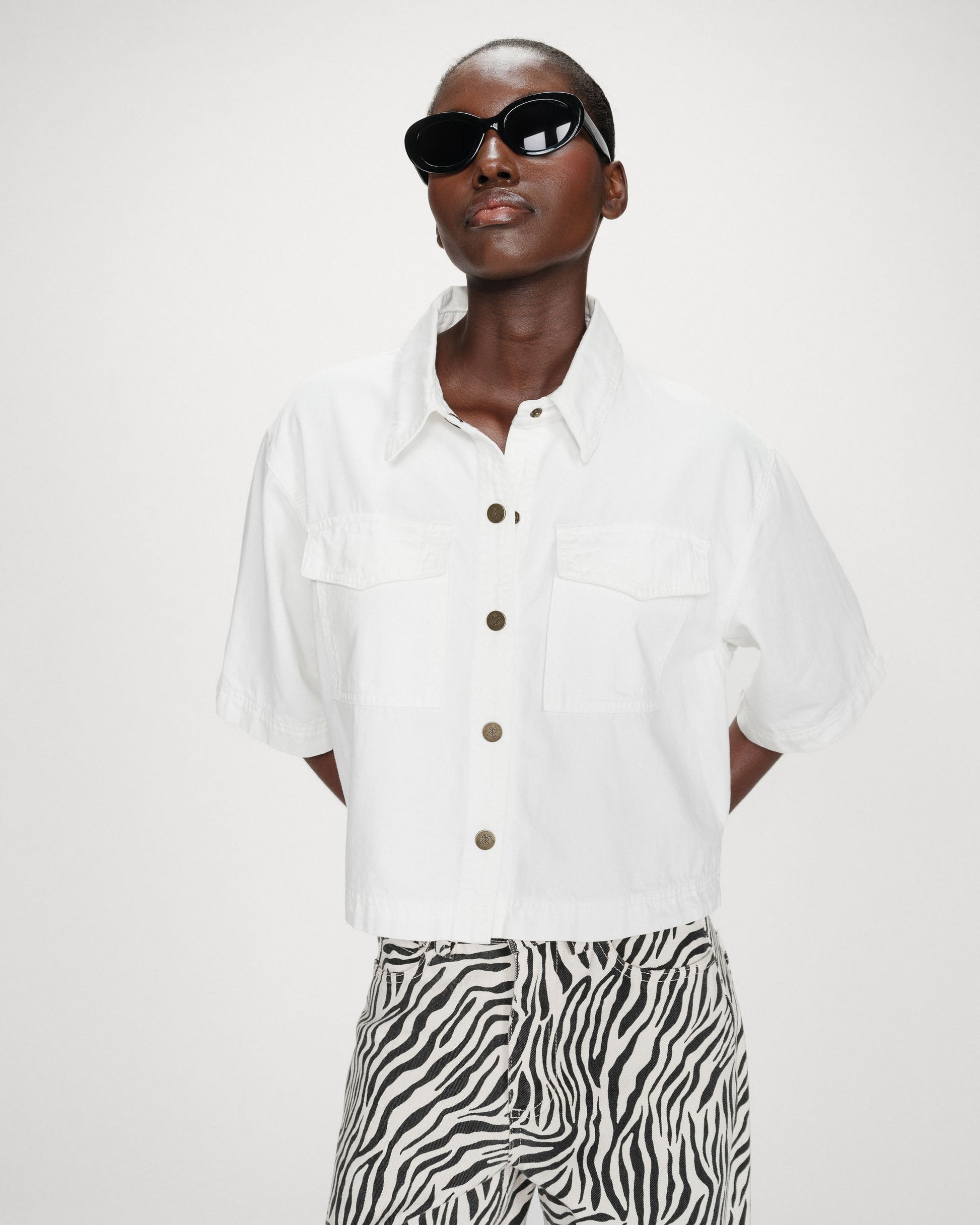 Grace & Mila Vita Oversized Denim Shirt in White