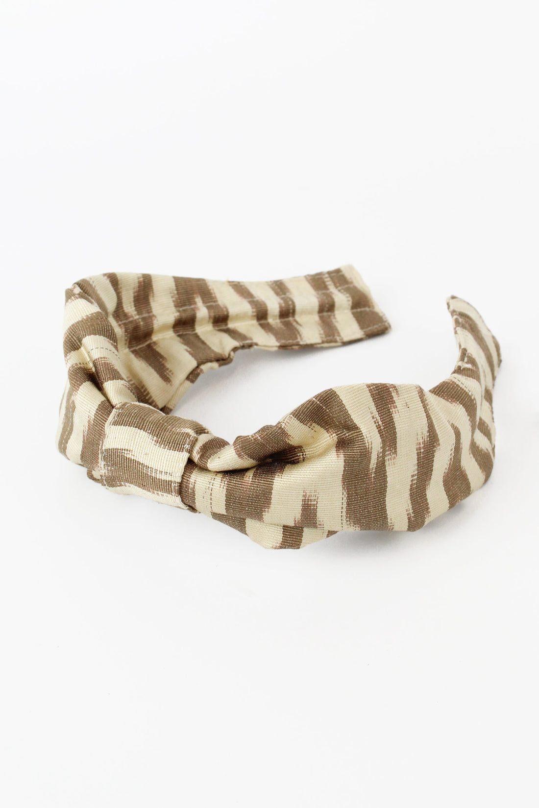 My Doris Truffle Stripe Silk Multiway Headband