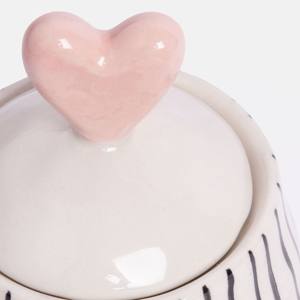 Caroline Gardener Stripe Small Jar Heart Lid