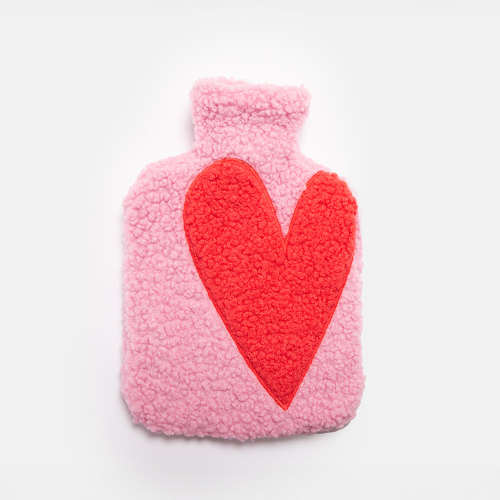 Caroline Gardner Pink/ Red Heart Borg Hot Water Bottle