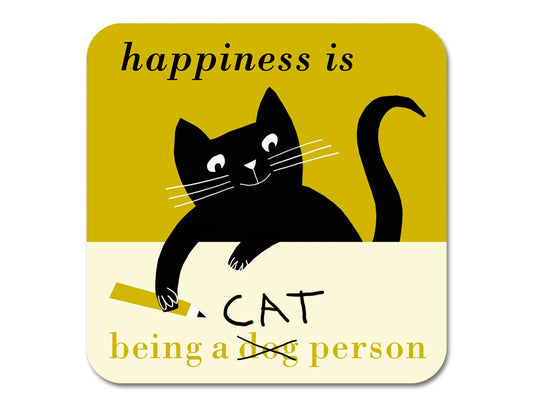 Repeat Repeat Olive Cat Person Happiness Coaster