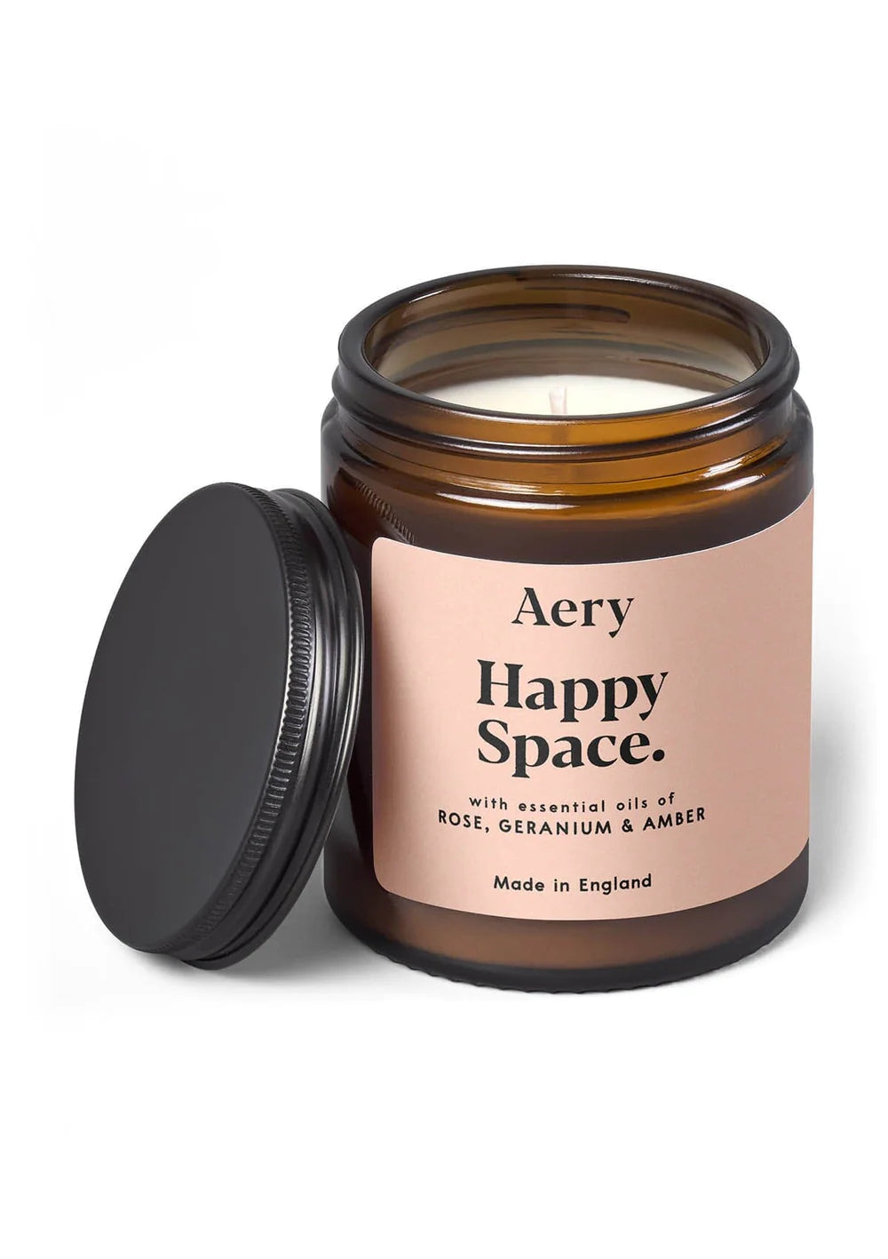 Aery Happy Space Scented Jar Candle - Rose Geranium & Amber