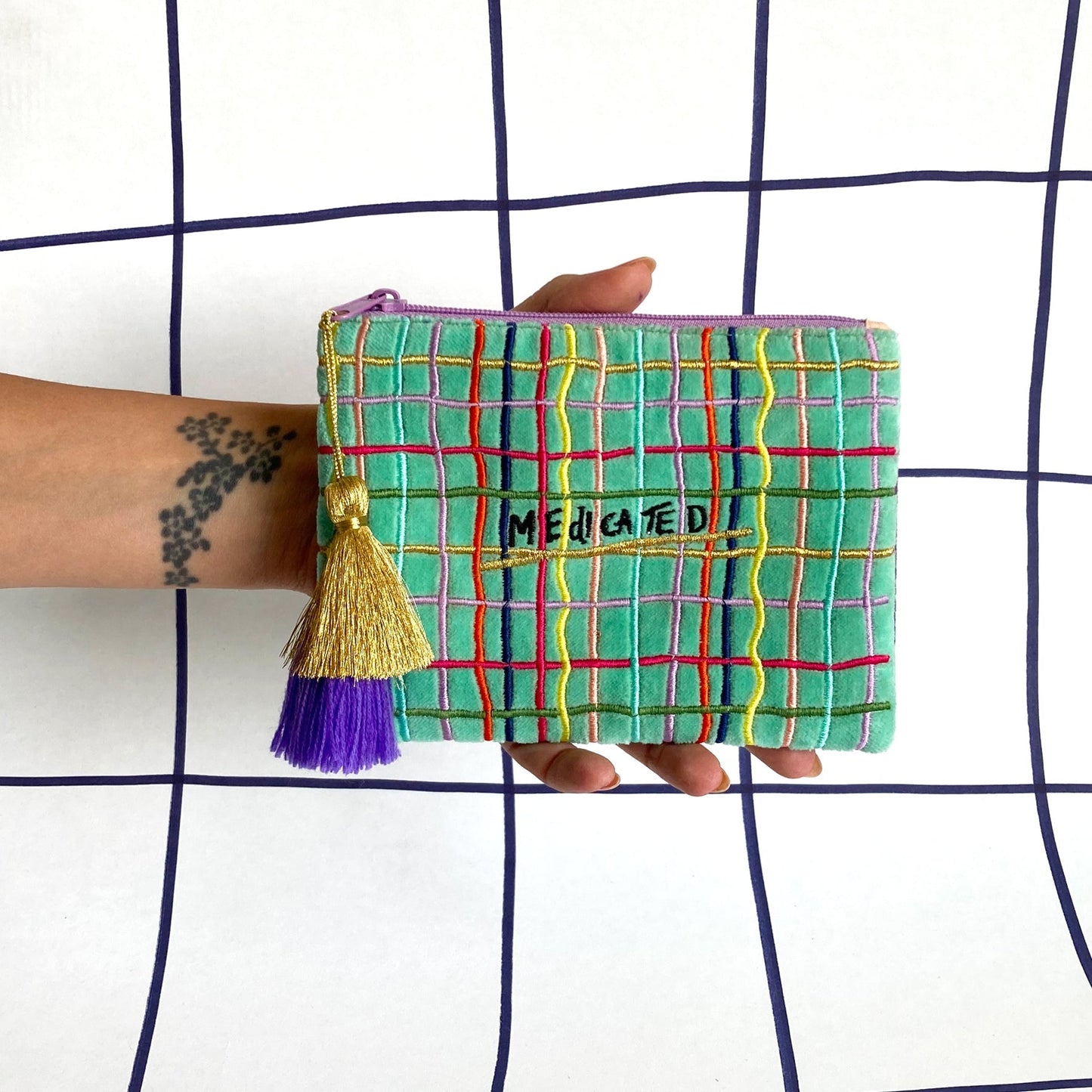 House of Disaster Small Talk Purse 'Medicated, Motivated'