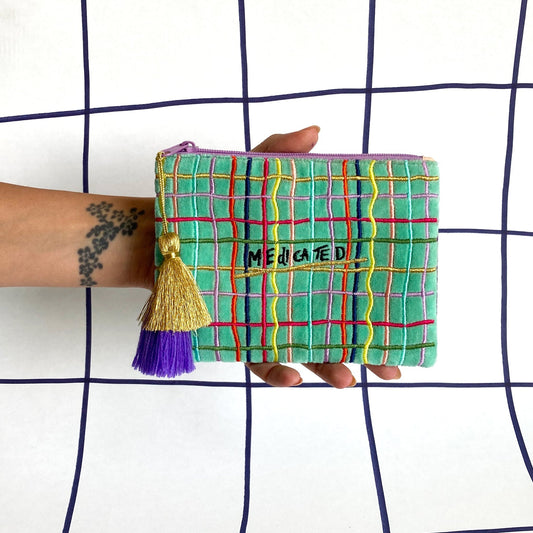 House of Disaster Small Talk Purse 'Medicated, Motivated'