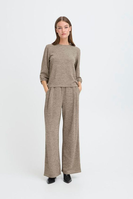 ICHI Danice Pant in Silver Mink - Nature 