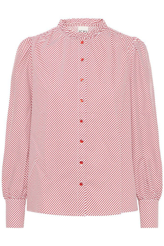 ICHI Endia Shirt in Cloud Dancer Stripe