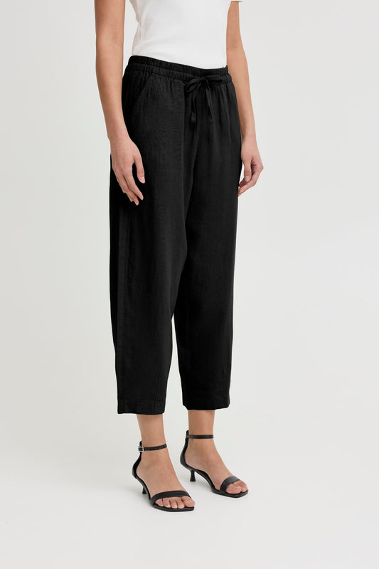 ICHI Linno Barrel Pant in Black