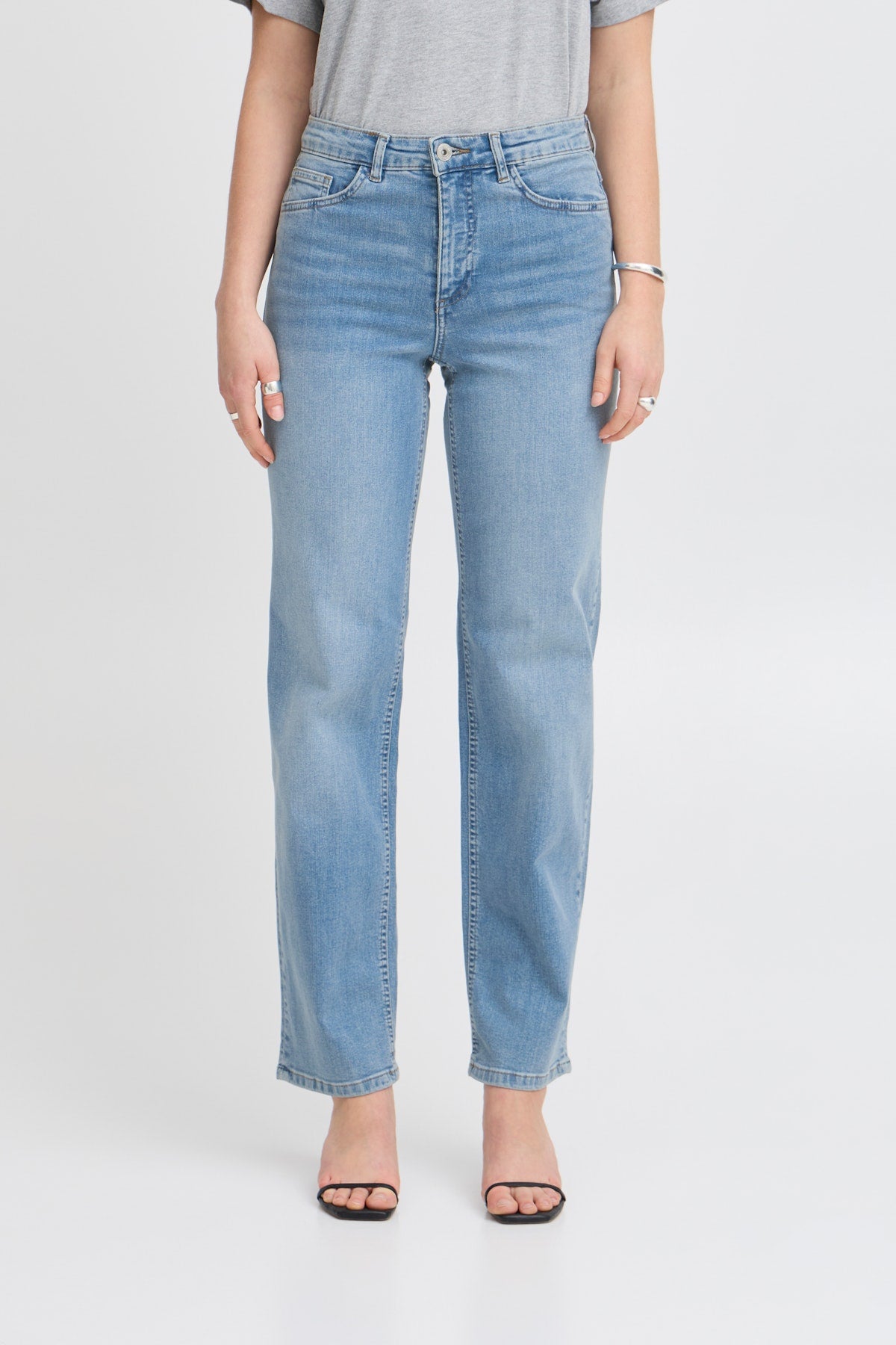 ICHI Twiggy Straight Denim Light Blue Jeans