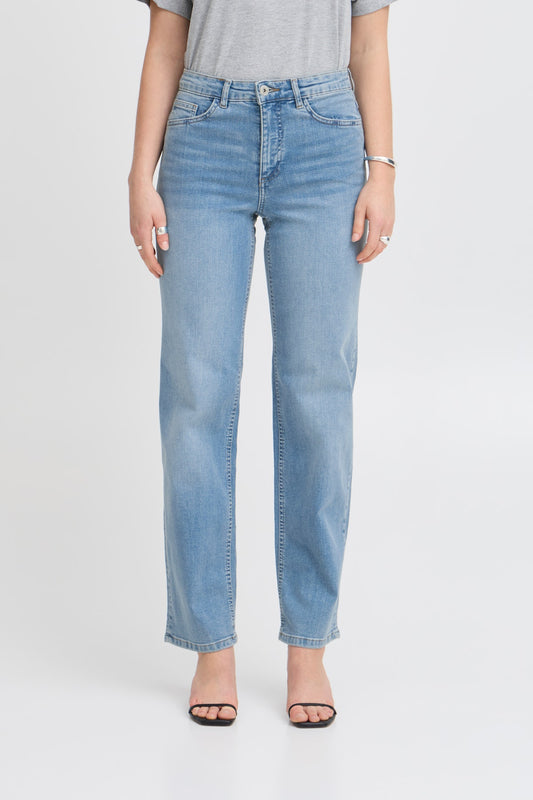ICHI Twiggy Straight Denim Light Blue Jeans